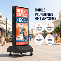 Affichage numérique mobile extérieur double face 2000 Nits, IP65, alimenté par batterie, Android 14, écran IPS