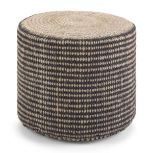 DB Larissa Pouf rond en rotin tressé Accent maison élégant et fonctionnel avec rangement amovible pour chambre ou entrepôt - Product Image 1