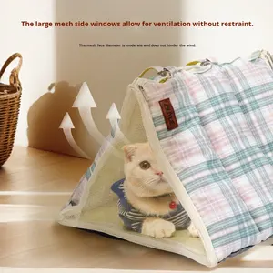 Tenda per Gatti Multifunzionale Invernale in Velluto Artico, Traspirante, Pieghevole, Impilabile, e Gabbia per Animali Domestici Stile Zaino - Product Image 1