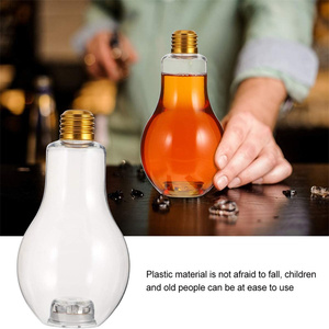 MAYSURE Ampoule en plastique de qualité alimentaire pour jus de fruits et boisson, <span class=keywords><strong>bouteille</strong></span> d'ampoule pour décoration de mariage, vacances, paille dorée - Product Image 3