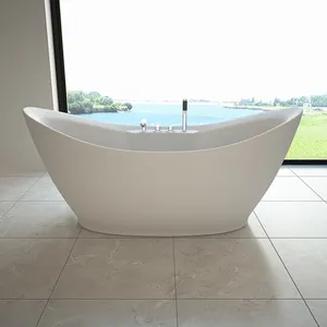 Freestanding Acrylic Bathtub Bathroom Hotel Indoor Free Standing Bath Tub Adult Whirlpool Soaking Massage Stand Alone Bathtub