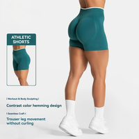Shorts Deportivos Sin Costuras para Mujer, Cintura Alta, Levanta Glúteos, Sin Dobladillo Enrollado, para Yoga, Gimnasio, Correr, Entrenamiento, Ciclismo, Ropa Deportiva