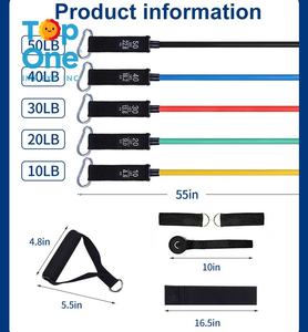 TopOne Family Fitness Ejercicio Elástico TPE Latex Toning Tube Juego de bandas de resistencia de 11 piezas - Product Image 2