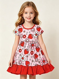 <span class=keywords><strong>Robe</strong></span> Courte à Manches Courtes Ruidian Nouvelle Collection en Gros pour Enfants, <span class=keywords><strong>Robe</strong></span> Décontractée en Bambou pour Petites Filles, Vêtements d'Été pour Tout-Petits - Product Image 3