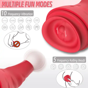 Mainan seks wanita penggetar topi bergetar Natal 10 kecepatan <span class=keywords><strong>Vibrator</strong></span> klitoris silikon 5 lidah penggulung pijat orgasme <span class=keywords><strong>Vibrator</strong></span> Dildo - Product Image 5