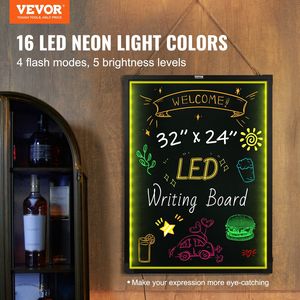 Db bán buôn 32 "x 24" <span class=keywords><strong>LED</strong></span> tin nhắn bằng văn bản <span class=keywords><strong>Board</strong></span> chiếu sáng xóa được thắp sáng bảng đen với Neon hiệu ứng menu dấu hiệu & vẽ heo rừng - Product Image 1