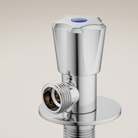 Robinet d'arrêt d'angle en laiton massif à quart de tour G1/2 pour lavabo et baignoire, idéal pour projets hôteliers (vente en gros)