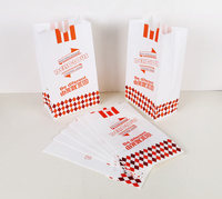 Ölfeste Quadratische Einweg-Papiertüte in Weiß oder Braun für Brathähnchen, Pommes Frites, Chicken Nuggets, Takeaway-Lebensmittelverpackung (Ohne Fettabsorption)