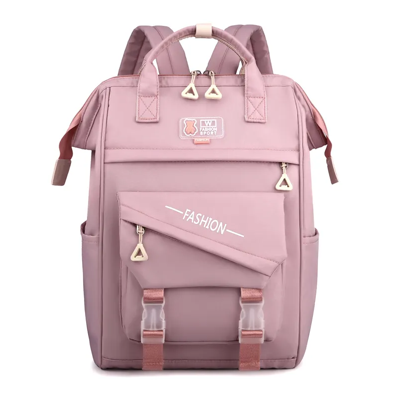 नया डिजाइन सरल फैशन ठोस रंग यूनिसेक्स बैकपैक बड़े क्षमता वाटरप्रूफ स्कूल बैग दैनिक यात्रा अवकाश बैग गर्म बिक्री