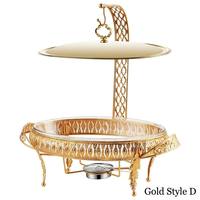 Réchaud de buffet Golden Lace en verre borosilicate de haute qualité et acier inoxydable, chauffe-plats à alcool pour traiteur et hôtel 2L/3L 6