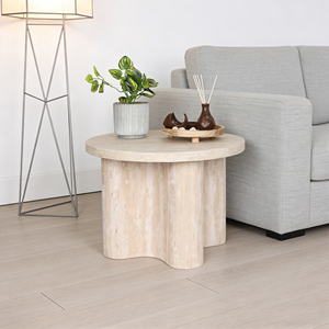 <span class=keywords><strong>Tavolino</strong></span> Laterale in Travertino Levigato su Misura, <span class=keywords><strong>Tavolino</strong></span> da Caffè Rotondo in Legno Color Avena <span class=keywords><strong>per</strong></span> Camera da Letto, Casa e Appartamento - Product Image 1