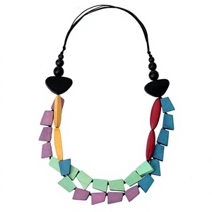 Newly Best Geometric Resin <b>Statement</b> <b>Necklace</b> Unique Designer Women's Trendy Premium Colorful Beaded Party Jewelry Party Gifts - Product Image 1