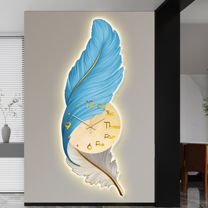 Haute qualité créatif plume tenture murale <span class=keywords><strong>art</strong></span> horloge porcelaine <span class=keywords><strong>peinture</strong></span> murale pour la décoration de la chambre - Product Image 4
