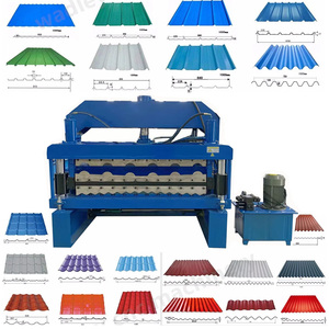 Máquina de Perfilado de Doble Capa para Techos de Tejas, Máquina de Perfilado de Láminas Trapezoidales para Techos, Máquina de Fabricación de Láminas de Zinc para Techos - Product Image 1
