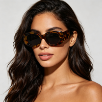 Lunettes de soleil rectangulaires de haute qualité avec logo personnalisé, protection UV400, style chic, unisexe, vente en gros