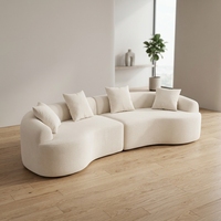 Canapé sectionnel en mousse haute densité en forme de S, 2 places, sans affaissement, livré en boîte avec oreillers
