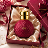 Parfum floral boisé arabe unisexe, flacon en verre rouge arrondi, longue tenue, parfum intense original, logo personnalisé, spray privé