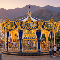 Manège de luxe à chevaux pour enfants, 16, 24 ou 36 places, pour parcs d'attractions et fêtes foraines, avec multiples options de configuration, en vente