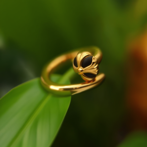 แหวนแฟชั่น สแตนเลสสตีล 316L ชุบทอง PVD ดีไซน์ทนทานและยั่งยืน - Product Image 3