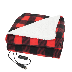 Manta Térmica de Invierno, Almohadilla Calefactora y Refrigerante, Manta Eléctrica de Algodón a Cuadros de 12V para Coche, Calentador Corporal, Manta para Siesta en la Oficina - Product Image 1