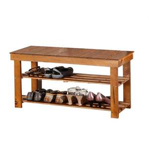 Banco de zapatos de madera maciza de alta calidad, gabinete de zapatos moderno-Almacenamiento de entrada, asiento y estante, proveedor mayorista - Product Image 1