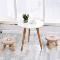 Table basse en bois avec fil de fer, meuble de salon à 2 niveaux, Table basse moderne ronde en bois noir