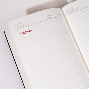 Agenda quotidien personnalisé de luxe en cuir relié cousu avec logo et slogan d'entreprise, format A5 ligné – Cadeau d'affaires sur mesure HKZB - Product Image 5