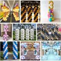 Colonne anniversaire réglage décoration de fête de mariage base hexagonale 2m support de ballon rétractable support de ballon
