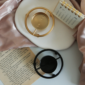 装饰配件金色烛台铁板烛台迷你小烛台金属茶灯烛台架 - Product Image 5