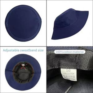 Chapeaux Bob Personnalisés en Coton Doublé Satin pour Hommes et Femmes, Casquettes d'Été à Bord Large et Dessus Plat, Couleur Unie, Idéales pour les Pêcheurs et les Loisirs - Product Image 3
