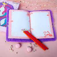 Ideas de Productos Nuevos 2024, Cuaderno de Peluche de Unicornio A5 con Candado y Llaves, Diario, Libro de Escritura Encantador, Set de Regalo para Niños