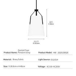Lampada a Sospensione Vintage Stile Rustico, Decorazione per Cucina, Metallo Nero Opaco con Cinghia, Paralume Conico in Tessuto Bianco, Lampada a Sospensione LED con Cinghia - Product Image 4