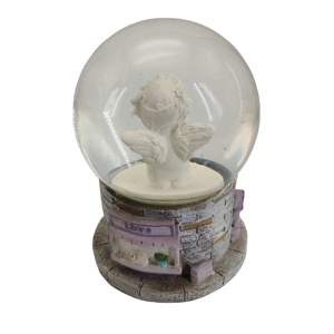 Personalizado 100mm resina Ángel globo de nieve Musical meditación artesanía religiosa recuerdo con tema religioso - Product Image 3