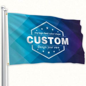 Qiyang Good Quality Digital Printing Advertising Promotional Blue Custom <b>Flags</b>, Banners with Any logo Any Design Any Color - Product Image 2