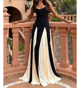 elegant black and white evening dresses Nova Elegant Off Shoulder Black with White Mermaid Gown Wedding Dress XS / White