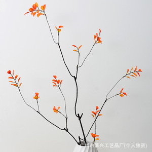 Laixing – Branches séchées simulées, fleurs artificielles, feuilles d'oranger, longues tiges, décoration réaliste pour la maison, mariage, Noël - Product Image 4