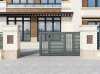 Porte coulissante automatique en aluminium, préfabriquée, sans entretien, antirouille, sur mesure, pour projets résidentiels