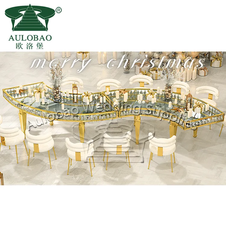 लक्जरी क्रिस्टल झूमर टेबल भोजन कक्ष फर्नीचर आधुनिक होटल खाने की मेज सेट स्पष्ट गिलास टेबल