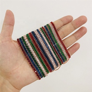 Pulsera de una <span class=keywords><strong>fila</strong></span> con diamantes de cristal y Circonia cúbica para <span class=keywords><strong>mujer</strong></span>, brazalete con Zirconia cúbica, Zirconia, circonita, zirconita, forma cuadrada, colorida, a la moda - Product Image 2