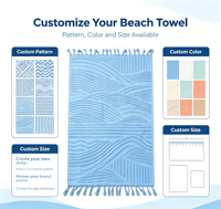 Wholesale Custom High-quality 100% Cotton Absorbent Skin-friendly Sand-proof Jacquard Eco-Friendly Double Sided Beach Towel