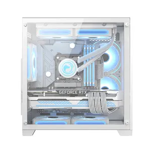 Cas horizontal d'ordinateur de jeu de M-ATX de caisse de PC d'OEM/ODM avec le cas de PC de verre trempé