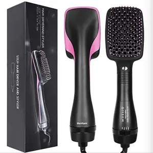 OEM OBM – fer à lisser électrique automatique et portable, appareil à vapeur en une étape, 2 en 1, baril de salon, sèche-cheveux, brosse à Air chaud pour femme