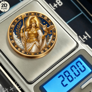 Moneda Conmemorativa de Doble Cara de la Diosa de la Mitología <span class=keywords><strong>Griega</strong></span>, Redonda, de Aleación de Zinc, Coleccionable, con Protector Acrílico - Product Image 5