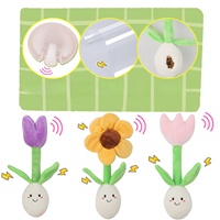 Jouet interactif en peluche personnalisé pour chien, résistant aux morsures, en forme de fleur, avec compartiment pour cachette de nourriture, jouet sonore apaisant pour chiots