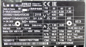 PLC G50BB215MSAR3C00 M55AP112M045EF0CT Transmisión 4kW 1453rpm I26353 PLC G50BB215MSAR3C00 M55AP112M045EF0CT Transmisión 4kW 145 - Product Image 3