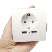 Prise murale double USB, panneau de prise murale standard européen, prise blanche, alimentation électrique, adaptateur de chargeur mural
