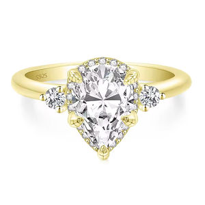 Модное Золотое и Серебряное Ювелирное кольцо с цирконом, Обручальные и обручальные кольца, романтическое обещание, Женское кольцо - Product Image 2