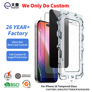 ฟิล์มกันรอยหน้าจอแบบใส 9H สำหรับ iPhone 18 Pro / 18 Pro Max พร้อมโลโก้สั่งทำพิเศษ  กระจกนิรภัยแบบป้องกันความเป็นส่วนตัว  พร้อมอุปกรณ์ติดตั้งอัตโนมัติ ติดตั้งง่าย ผลิตโดย OEM - Product Image 1