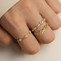 Glowluxe S925 Bague de chevalière en argent sterling avec nœud serti invisible plaqué or Bijoux tendance pour femmes