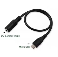 Cable Adaptador Wavelink Micro/Mini USB Macho a Conector de Auriculares DC de 3.5mm, Cable Adaptador de Micrófono de 3.5mm Hembra a Mini USB Macho de 5 Pines